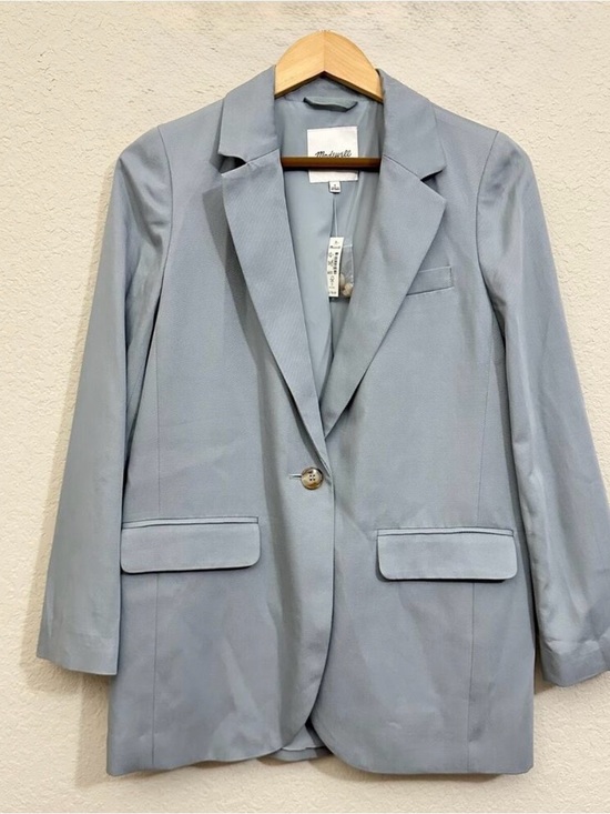 Madewell Jackets & Blazers - MADEWELL The Larsen Blazer Drapeweave Overcast Blue Business Preppy NWT